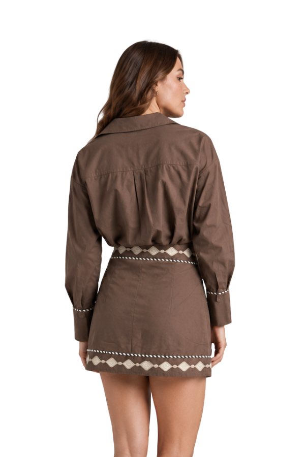 The Claire Embroidered Floral Button-Up Shirt