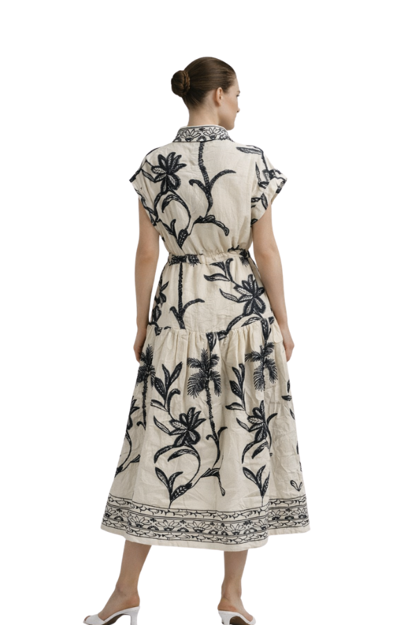 The Clarissa Tie Front Waist Midi Dress - pookie and sebastian