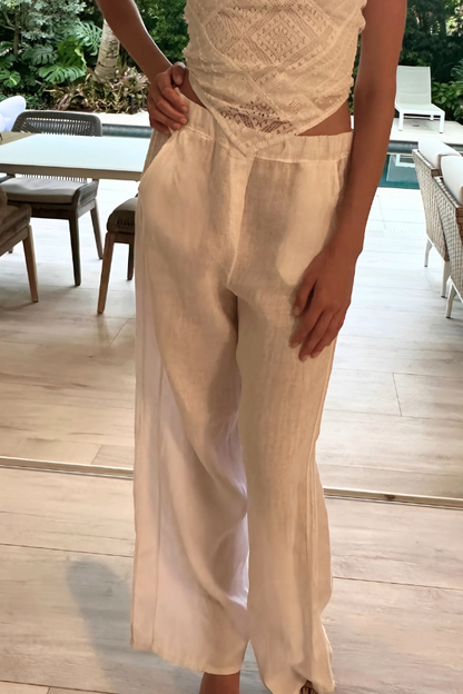 Italian Wide Leg Linen Pants