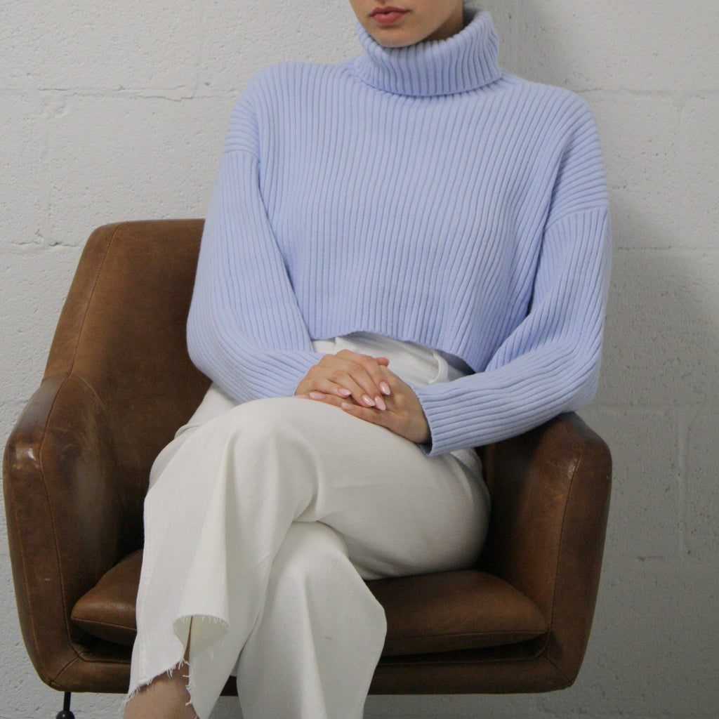 Turtle Neck Loose Fit Crop Sweater Pookie and Sebastian