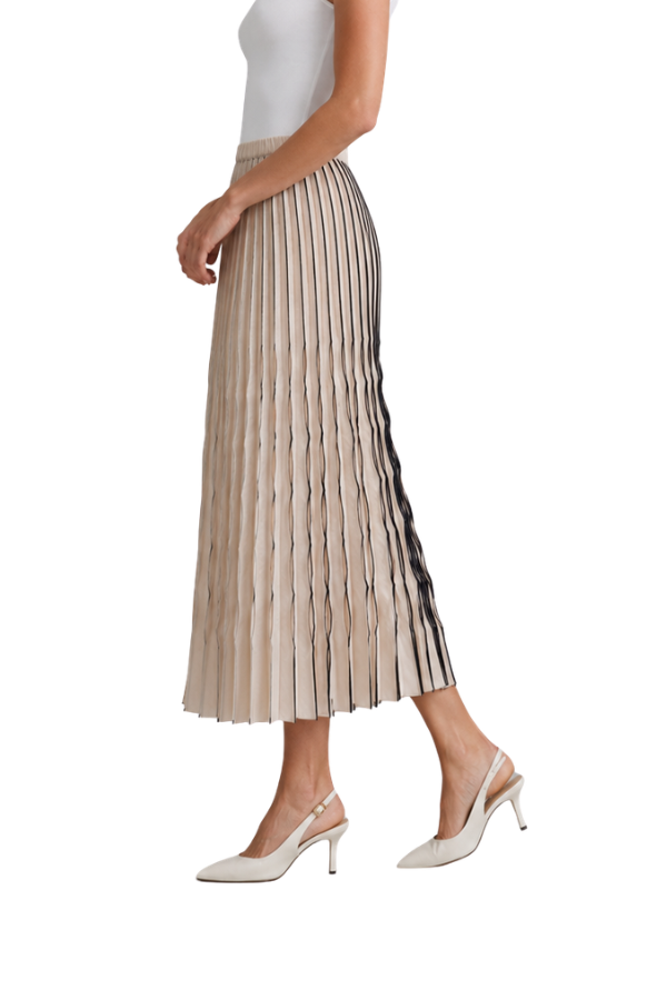 The Anne Waist Band Pleated Midi Skirt