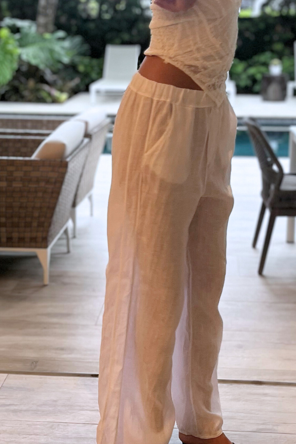 Italian Wide Leg Linen Pants