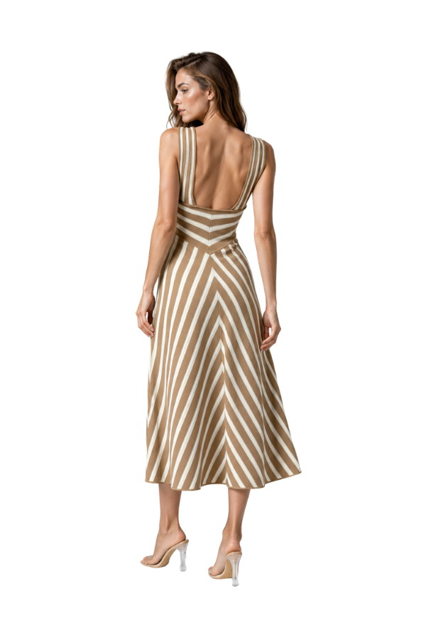 The Helena Striped Knit Midi Dress