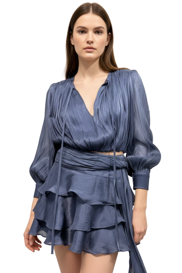 The Brook Silk Ruffle Top - pookie and sebastian