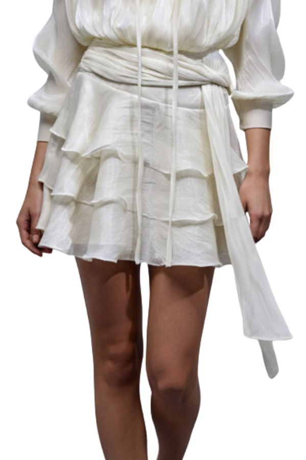 The Brook Silk Ruffle Skirt - pookie and sebastian