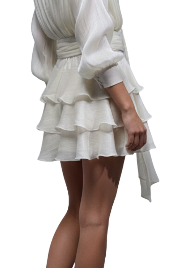 The Brook Silk Ruffle Skirt - pookie and sebastian