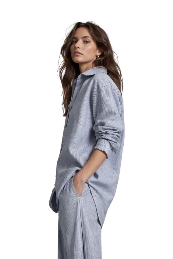 The Azure Striped Linen Top - pookie and sebastian