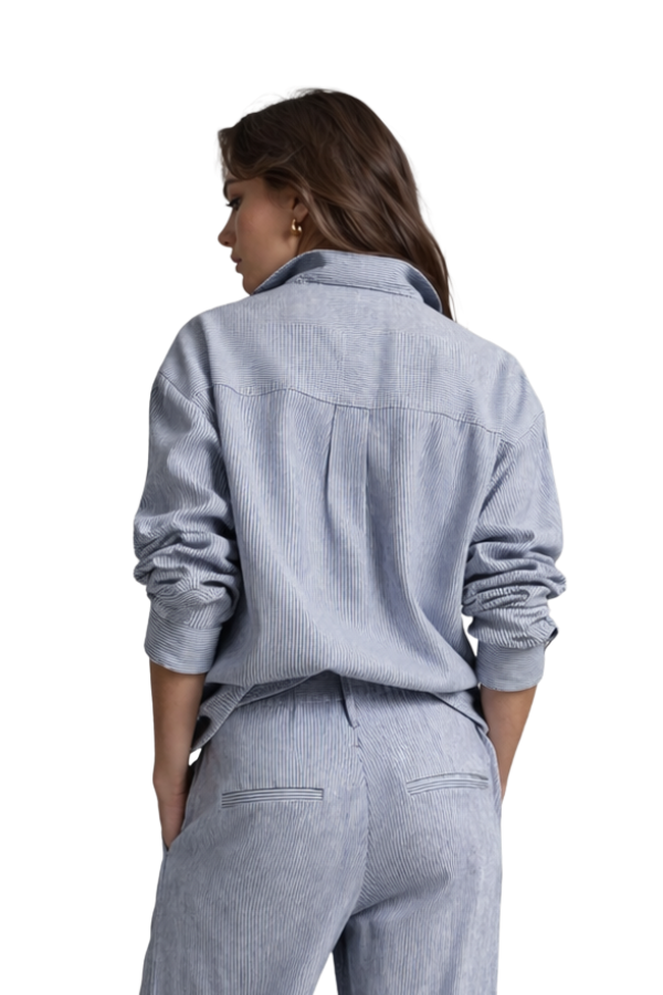 The Azure Striped Linen Top - pookie and sebastian