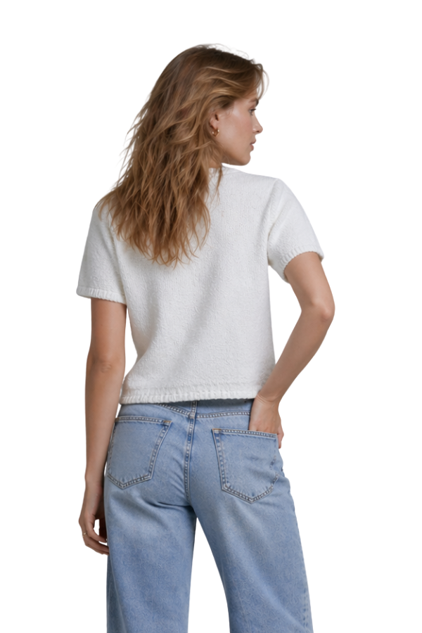 The Emily Button Detailed Short Sleeve Top - pookie and sebastian