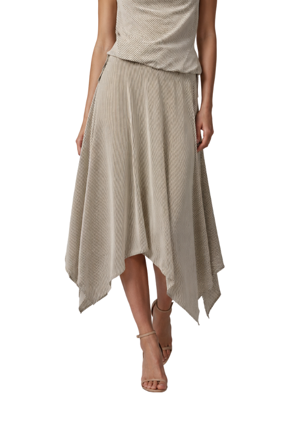 The Simone Striped Asymmetric Skirt