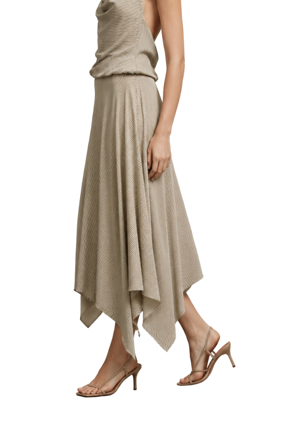 The Simone Striped Asymmetric Skirt