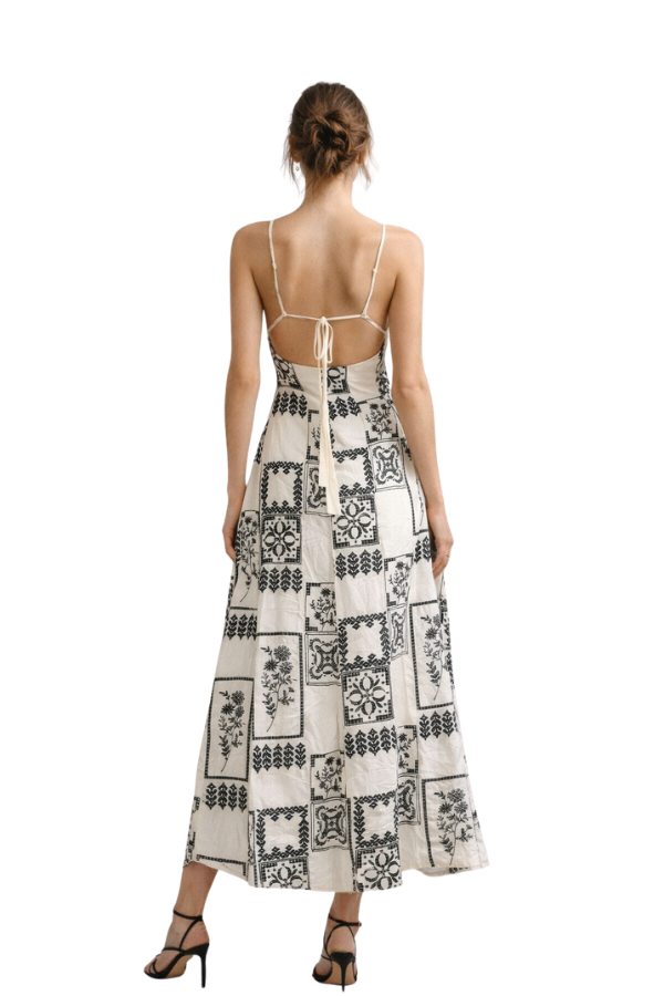 The Cleo Embroidered Long Dress - pookie and sebastian