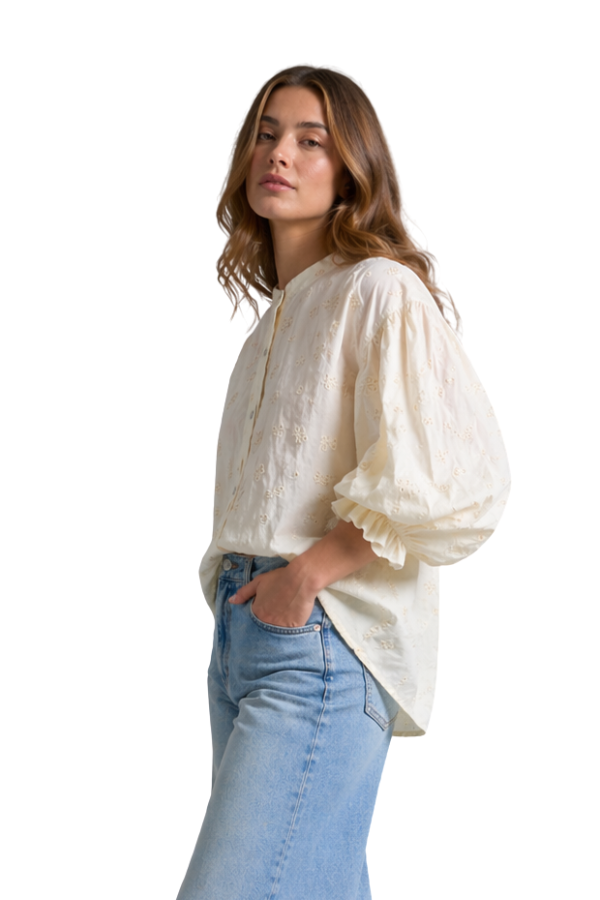 The Fiona Embroidered Bubble Blouse - pookie and sebastian