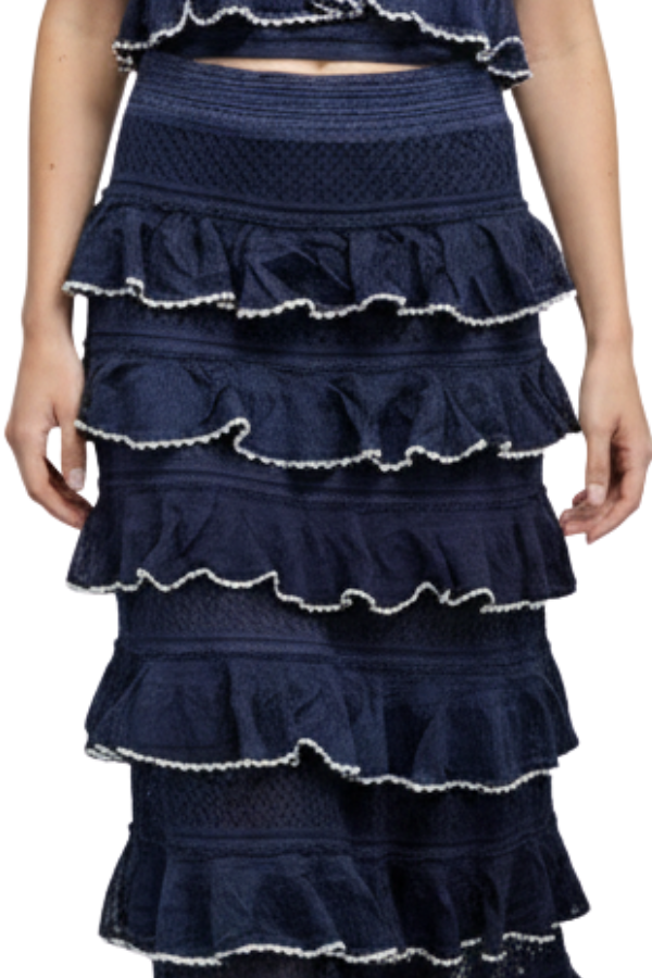 The Christina Ruffled Knit Skirt