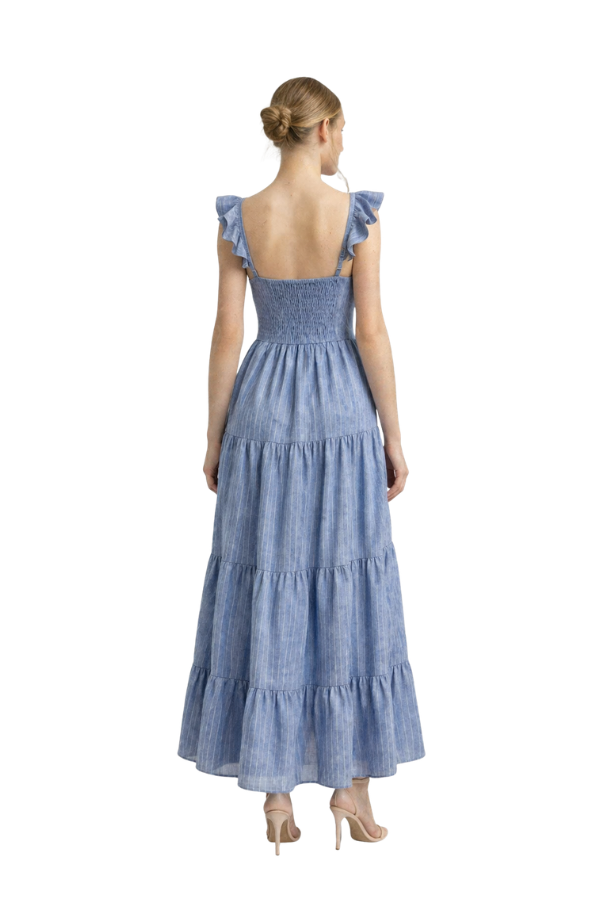 The Jennie Ruffle Sleeve Tiered Waist Dress - pookie and sebastian