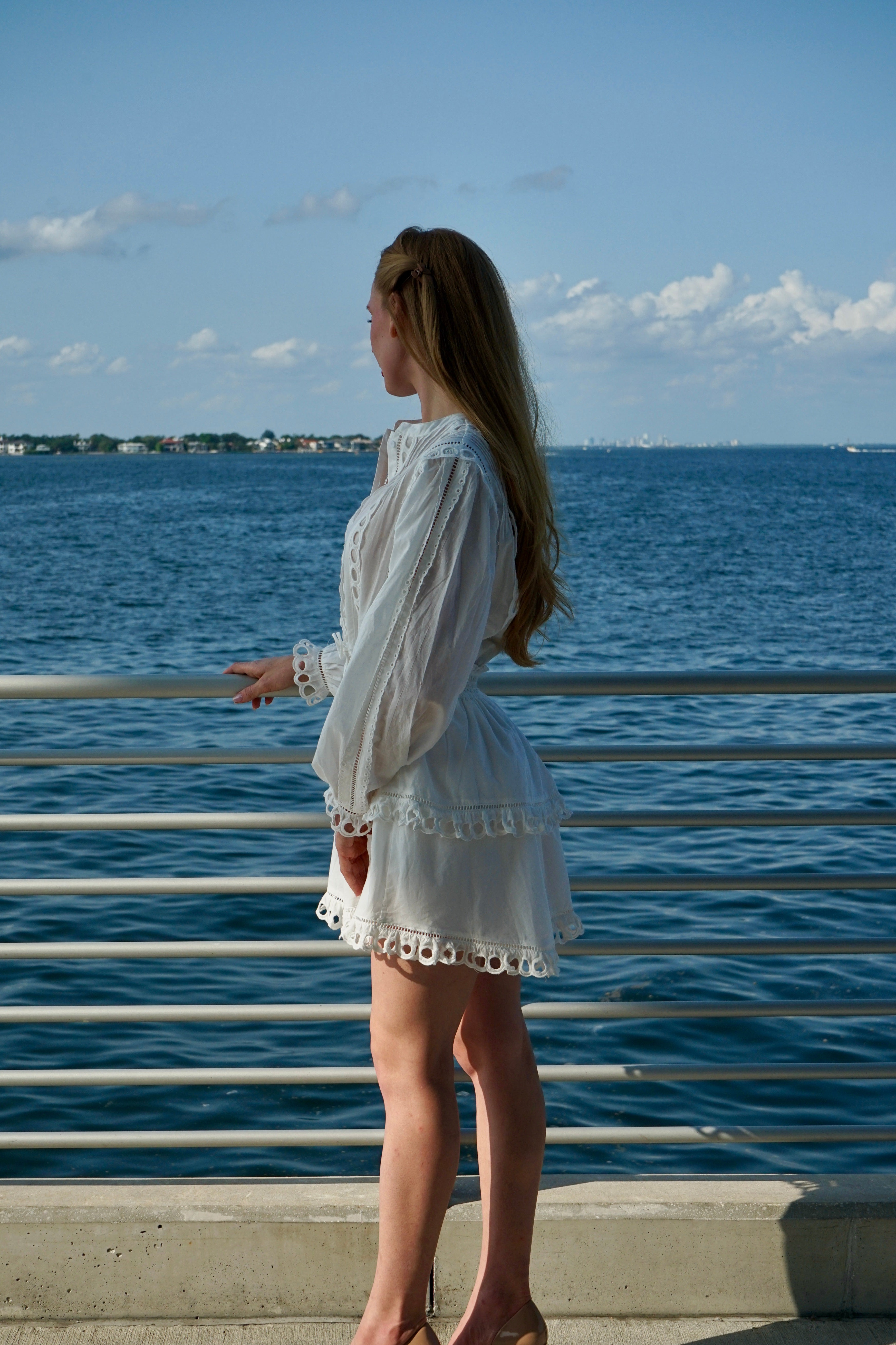 Eyelet mini dress