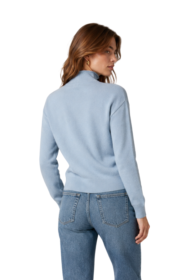 The Amy Knit Button-Front Mock Neck Cardigan