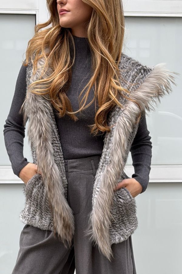 Fur Hooded Vest