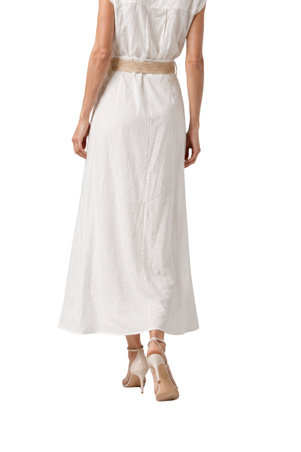 The Darby Midi Skirt with Raffia Belt