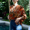 Zimm Silky Floral Long Sleeve Blouse pookie and sebastian