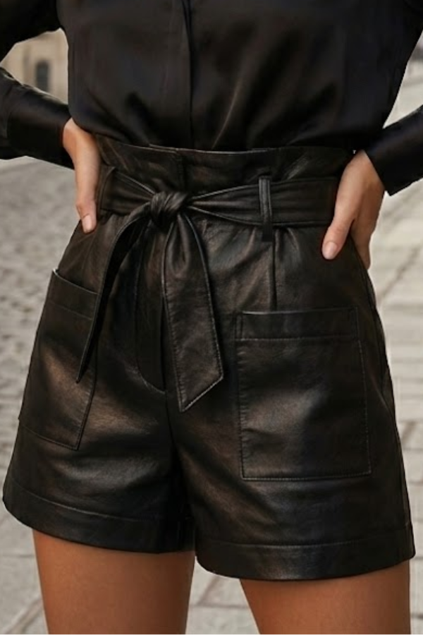 Mika Pleather Belt Shorts