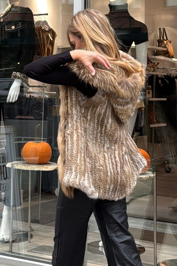 Fur Hooded Vest