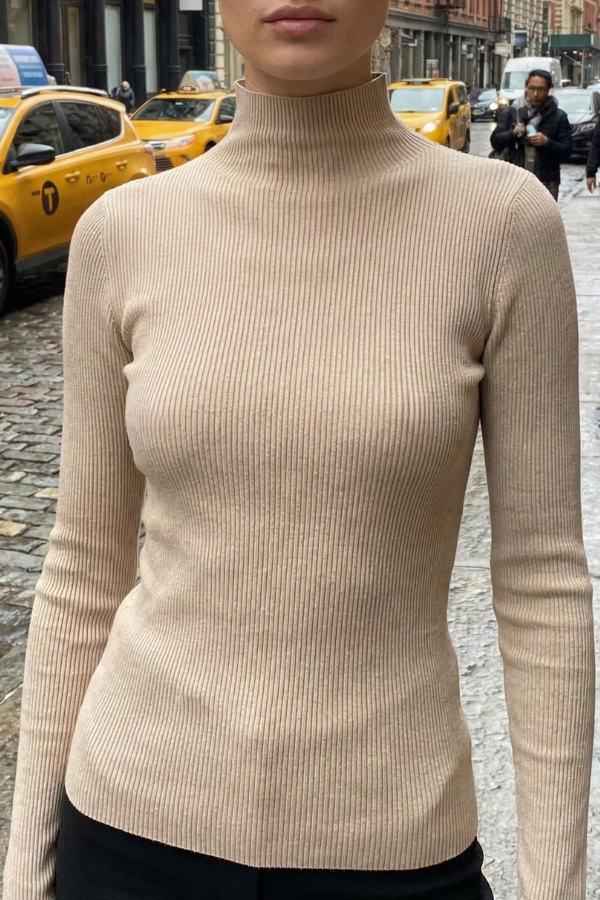 The Odette Knit Mock Neck Sweater