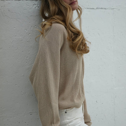 V-Neck Zip-Up Front Sweater.