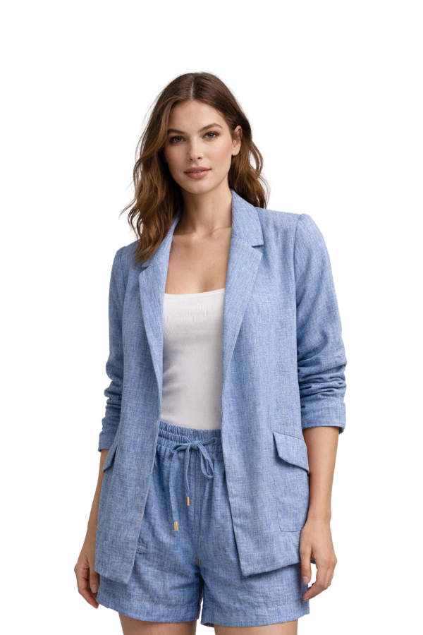 The Allison Ruched Sleeve Blazer