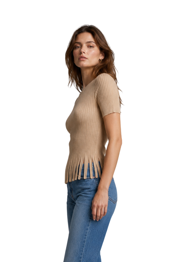 The Coco Round Neck Ribbed Sweater Top