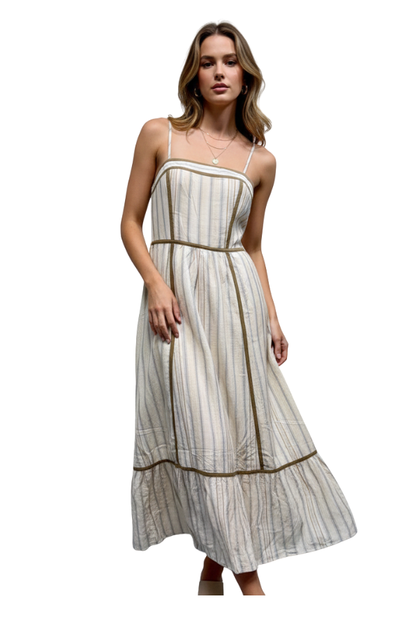 The Aimee Striped Binding Maxi Dress - pookie and sebastian
