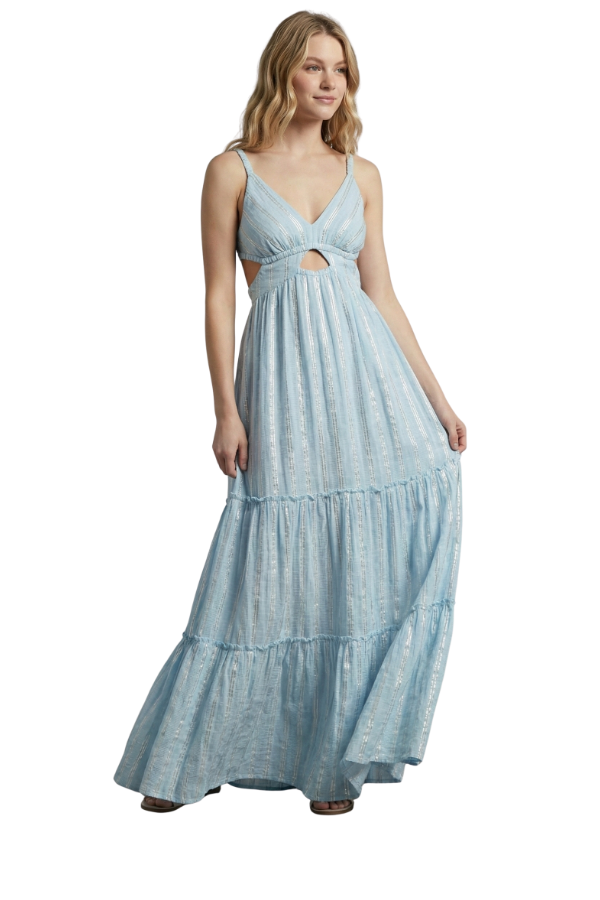 The Allie Stripe Open Back Maxi Dress - pookie and sebastian