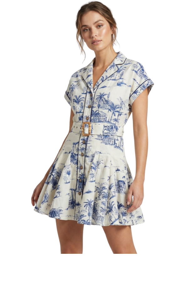 The Margot Palm Tree Bamboo Buckle Dress - pookie and sebastian