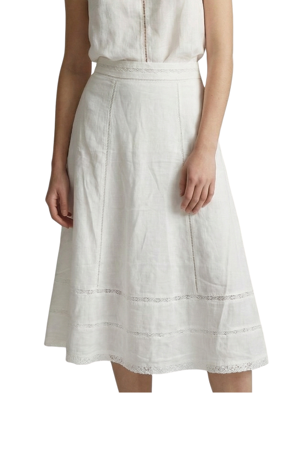 The Elise Linen Lace Midi Skirt - pookie and sebastian