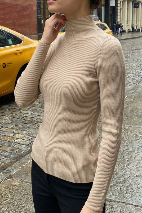 The Odette Knit Mock Neck Sweater