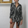 Zebra-Print Chiffon Mini Dress pookie and sebastian
