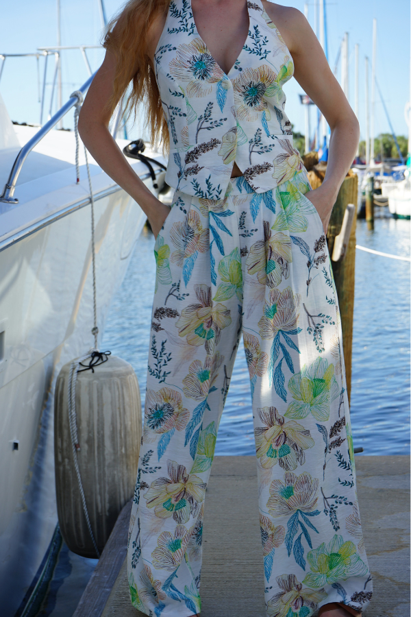 Handprint Floral Pants