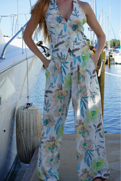 Handprint Floral Pants