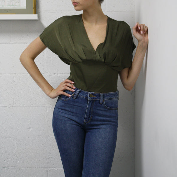 Satin Cropped Blouse with pleat details Pookie and Sebastian