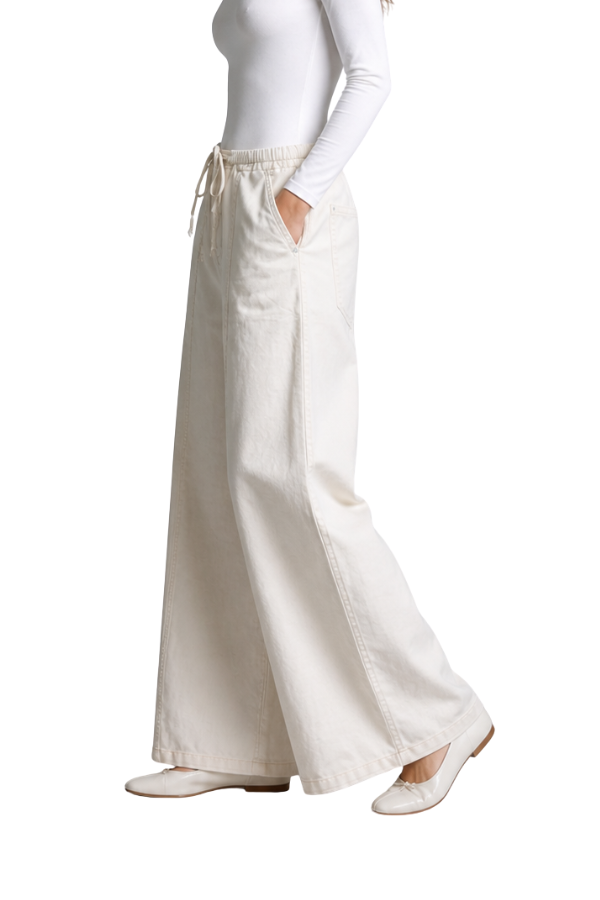 The Butter Min Washed Waist Tie Leg Pants