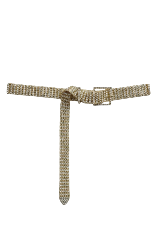 The Rhinestone Belt With Square Buckle