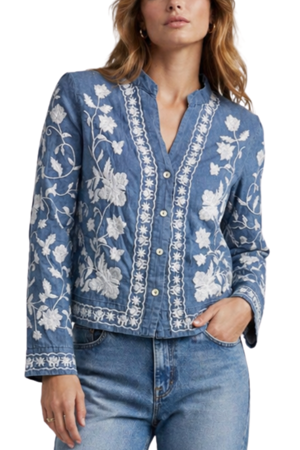 The Veronika Embroidered Jean Top