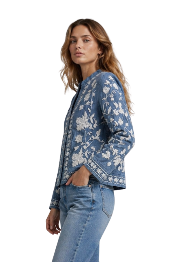 The Veronika Embroidered Jean Top