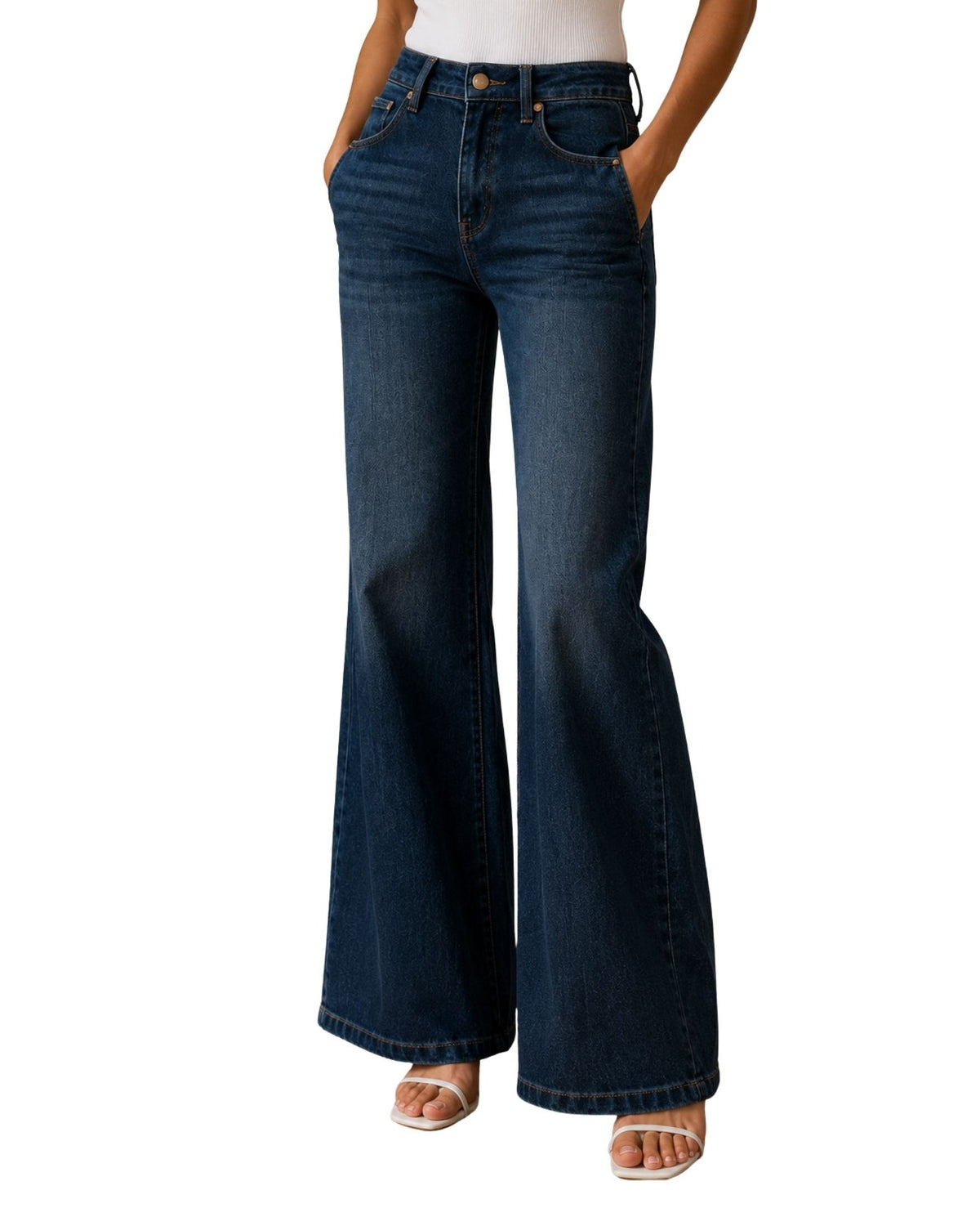 The Arabella High Rise Wide Leg Adjustable Jeans - pookie and sebastian