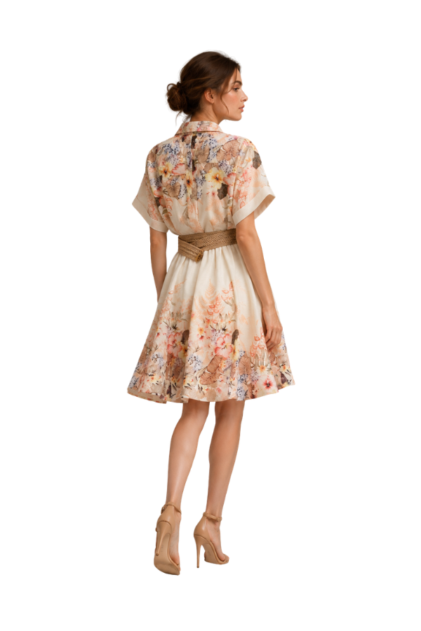 The Helena Printed Collared Mini Dress - pookie and sebastian