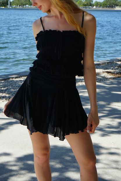 Paola Eyelet Ruffled Top