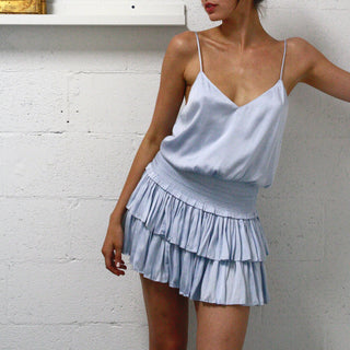 Mystra Silky Smocked Layered Skirt - pookie and sebastian