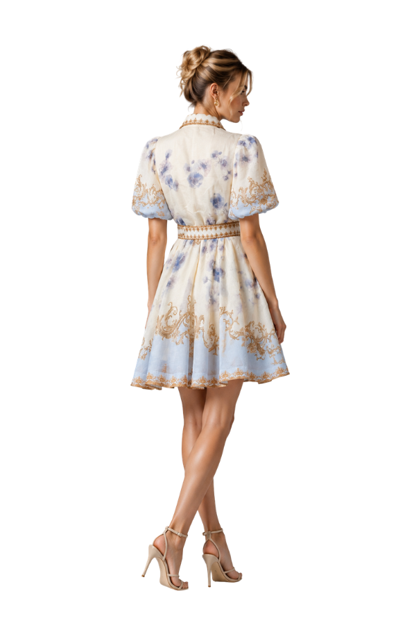 The Emily Blue Belted Mini Dress S The Emily Blue Belted Mini Dress S