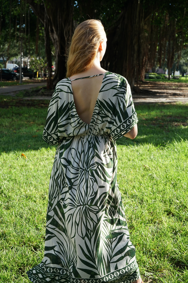 Ibiza Leaf Maxi Dress