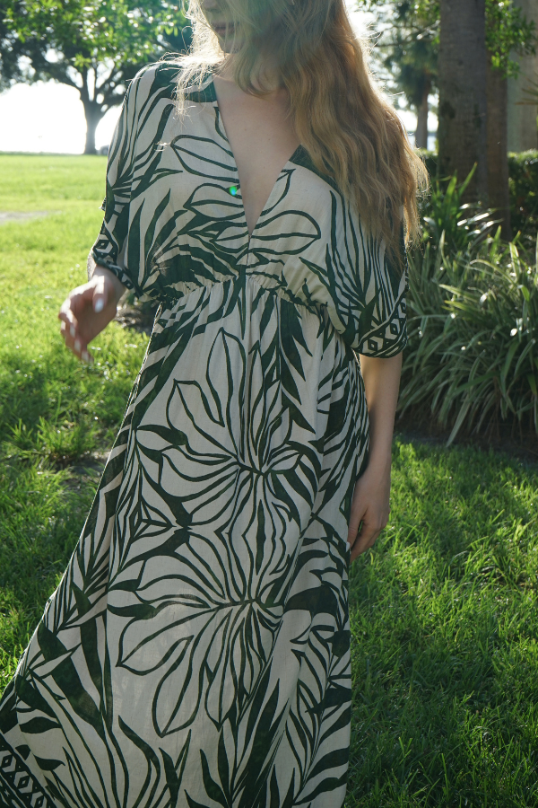 Ibiza Leaf Maxi Dress